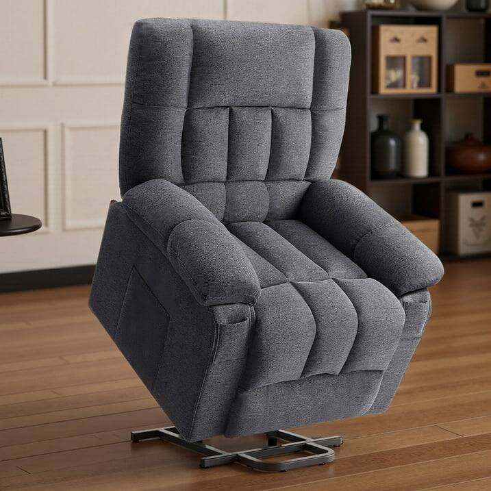 AOITUN - Power Lift Recliner Chair for Elderly with Massage and Heat, Electric Stand Up Sofa Fabric Living Room Chair, Grey - Gray