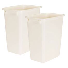 RubberMaid - 21 Quart Rectangular Kitchen Wastebasket Trash Can, Bisque (2 Pack) - Beige