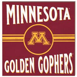 Jardine - Minnesota Golden Gophers 10'' x 10'' Retro Team Sign - Maroon