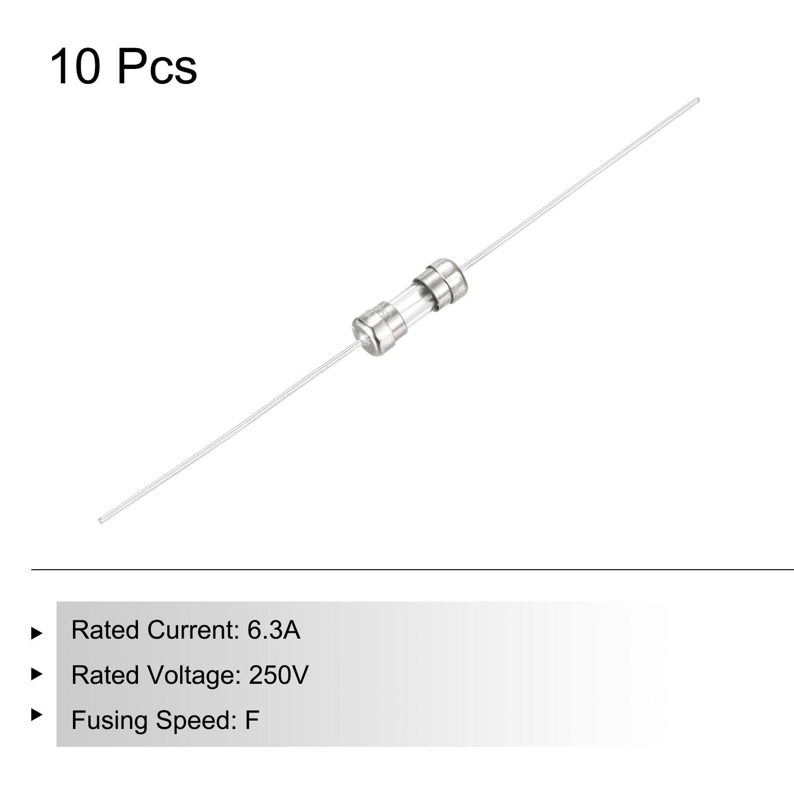 10 Pcs

Rated Current: 6.3A  
Rated Voltage: 250V  
Fusing Speed: F