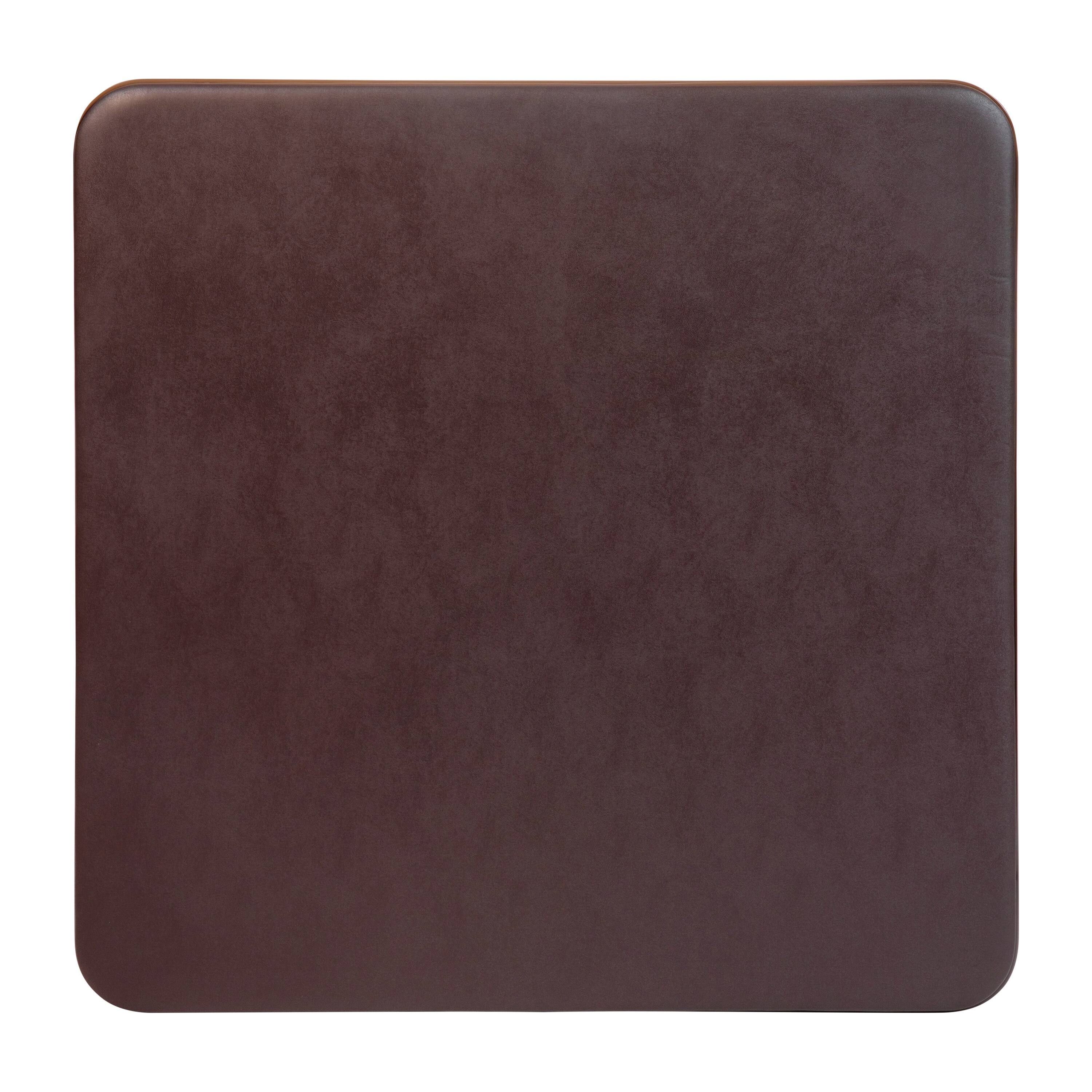 Alt View 7. Emma + Oliver - Foldable Card Table with Vinyl Table Top - Game Table - Portable Table - Brown.