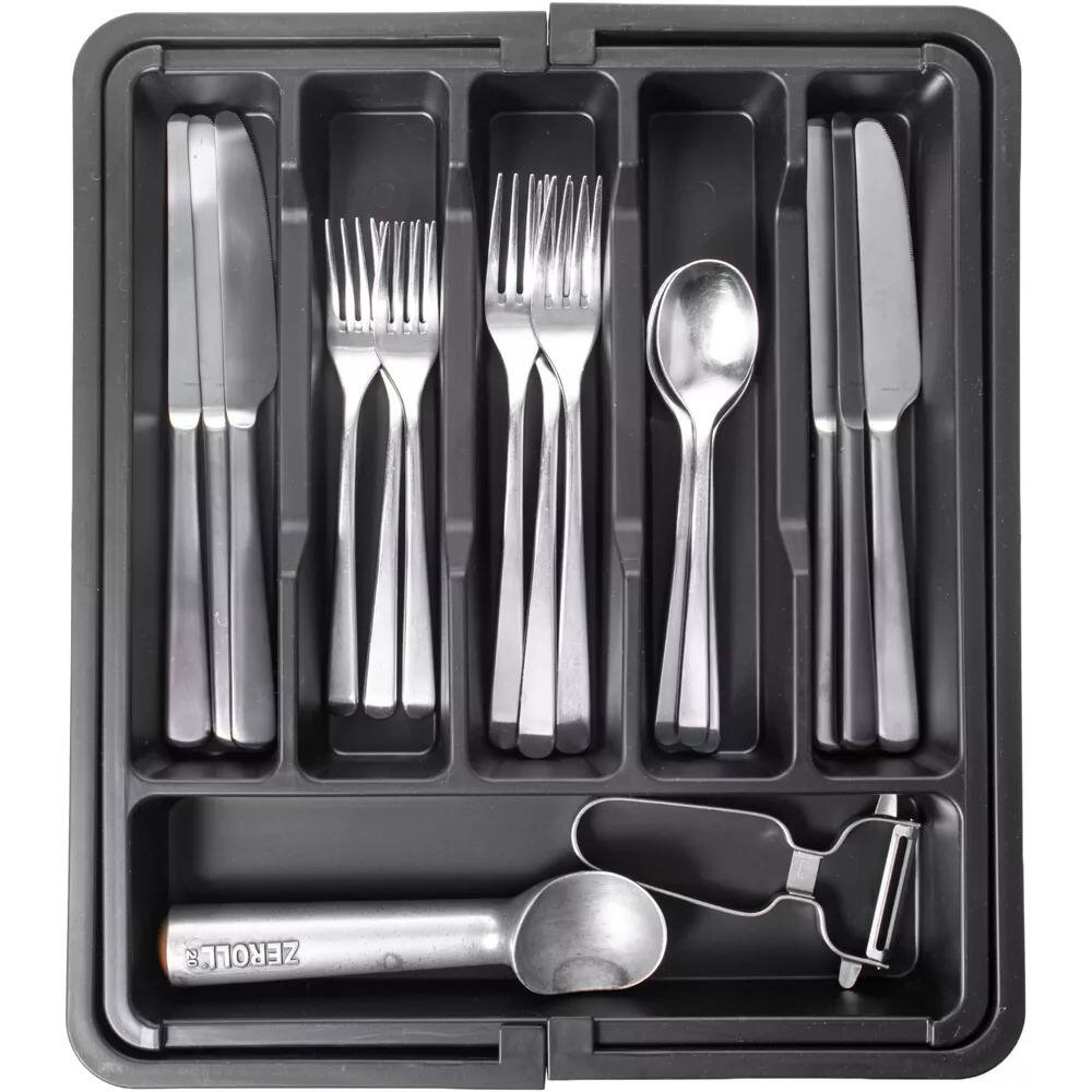 Alt View 4. Luminuxe - Expandable Silverware and Utensil Drawer Organizer with 8 Compartments – Space-Saving Kitchen Storage,.