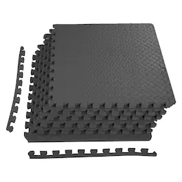 Everyday Essentials - BalanceFrom Fitness 24 Sq Ft Interlocking EVA Foam Exercise Mat Tiles - Black