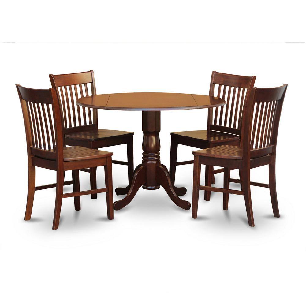 Back. East West Furniture - 5 Pc small Kitchen Table and Chairs set-small Kitchen Table plus 4 Kitchen Chairs - Mahogany.