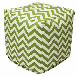 Majestic Home - Cube Pouf Chevron Sage - Green