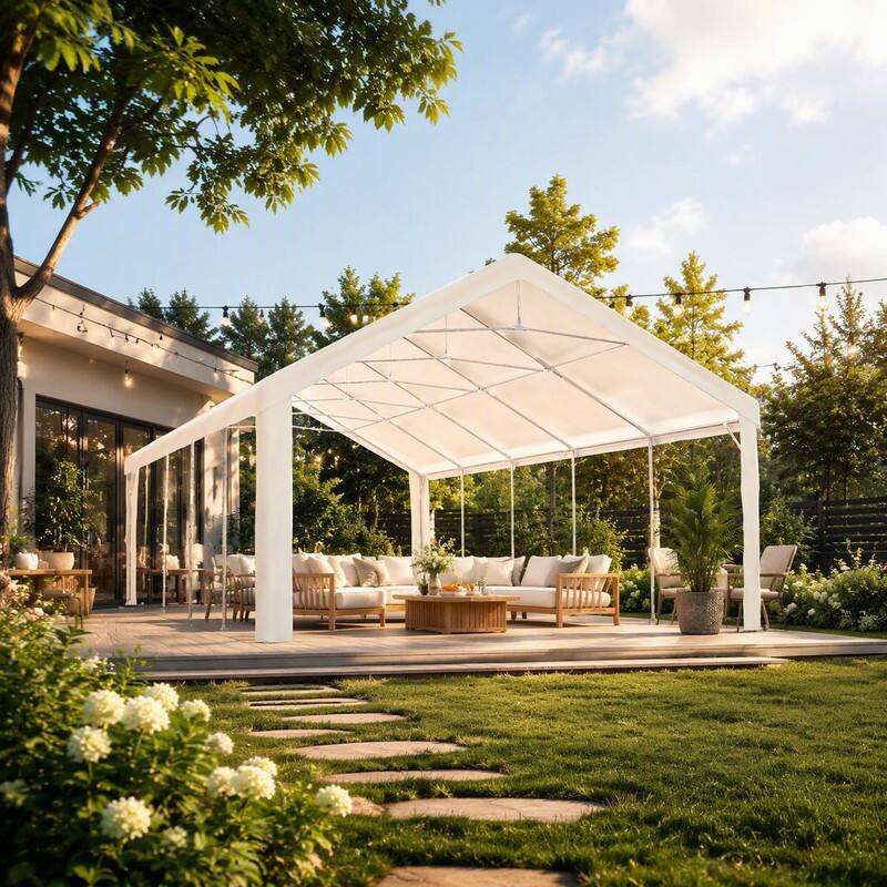 Left. RYHNUYNE - 16x32 FT Party Canopy 3 Bags Detachable Screened Walls Weddings BBQs Camping Carport - White.