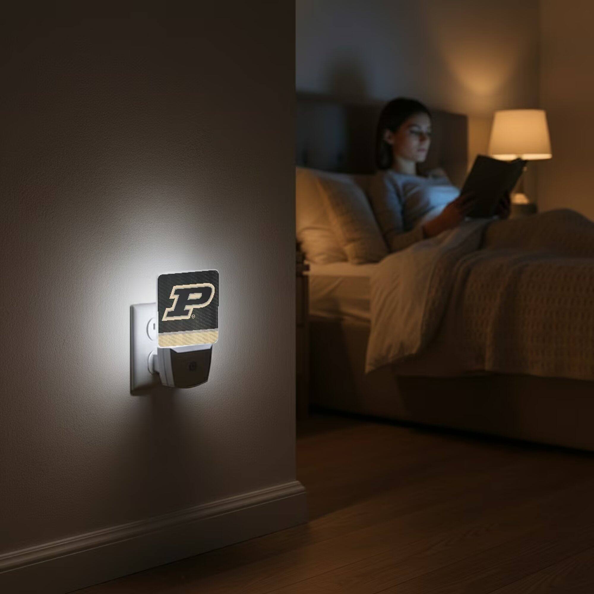 Alt View 3. Keyscaper - Purdue Boilermakers Stripe Design Nightlight 2-Pack - Multicolor.