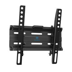 Front. Perlesmith - Tilt TV Wall Mount, Low‑Profile Tilting Bracket for 13‑42 Inch TVs & Monitors, VESA 75x75‑200x200mm, Holds up to 55 lbs - Black.