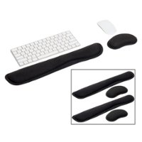 Mind Reader - Ergonomic Keyboard and Mouse Wrist Rest Sets, Gaming Accessory, Memory Foam, 16.75"L x 3"W x 0.75"H, 6 pcs - Black - Front_Zoom