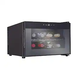 Ivation - 8 Bottle Thermoelectric Wine Cooler, Horizontal Countertop Wine Fridge - Black