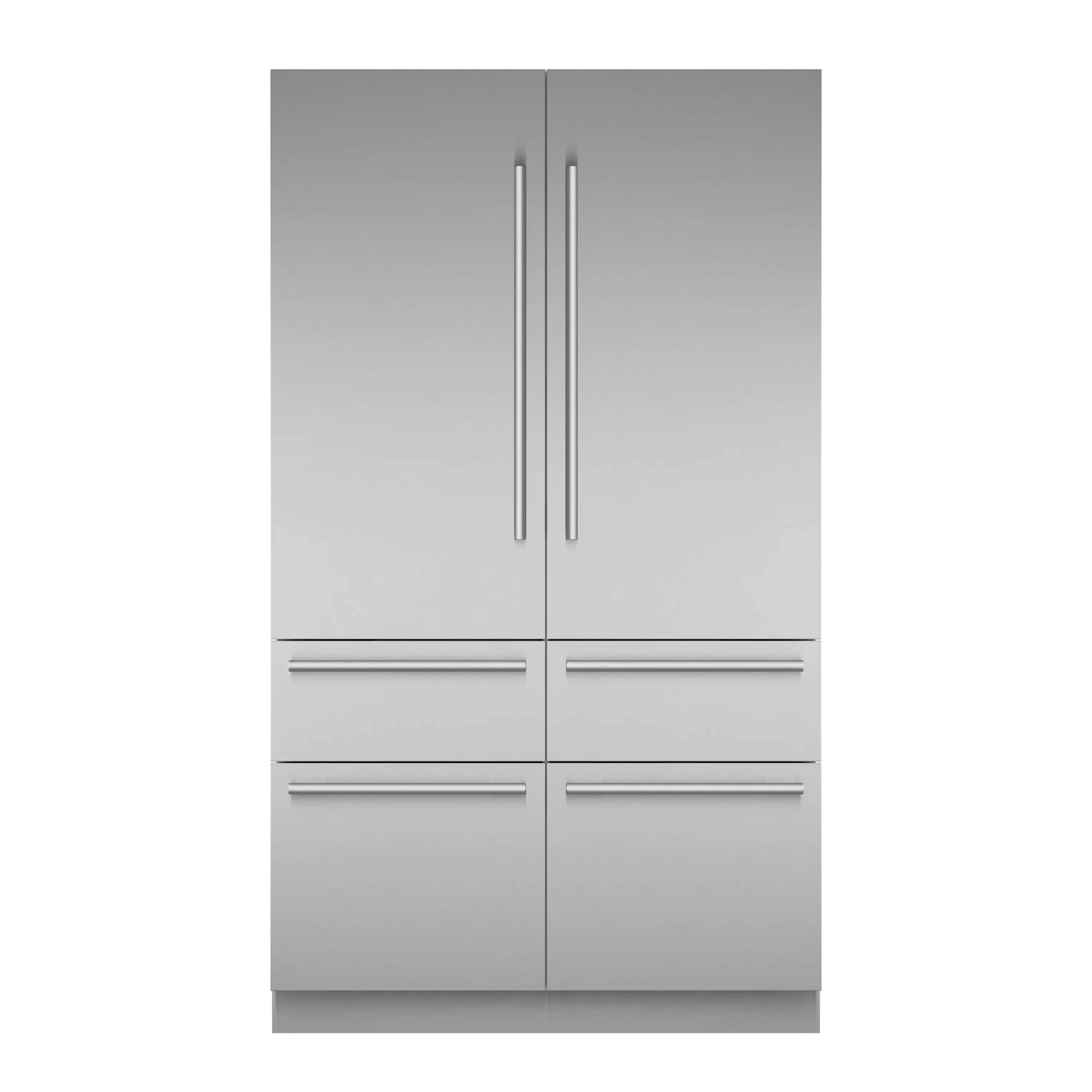 Front. Thermador - Freedom Collection 48 in Wide 26.8 Cu. Ft. Smart Built-in French Door Bottom Freezer Refrigerator, Masterpiece Handles - Stainless Steel.