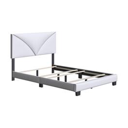 Boyd Sleep - Cornerstone Upholstered Platform Bed Frame, 4 Slat Wood Support System, Box Spring Required, Twin - White