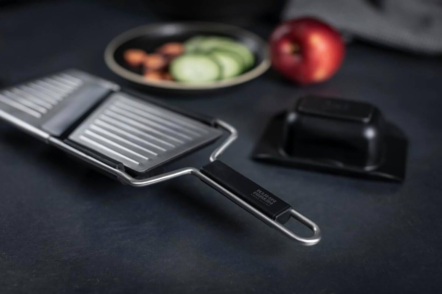 Alt View 2. Kuhn Rikon - Essential Mandoline Slicer with Adjustable Stainless Steel Blade for Vegetables & Fruit - Silver.