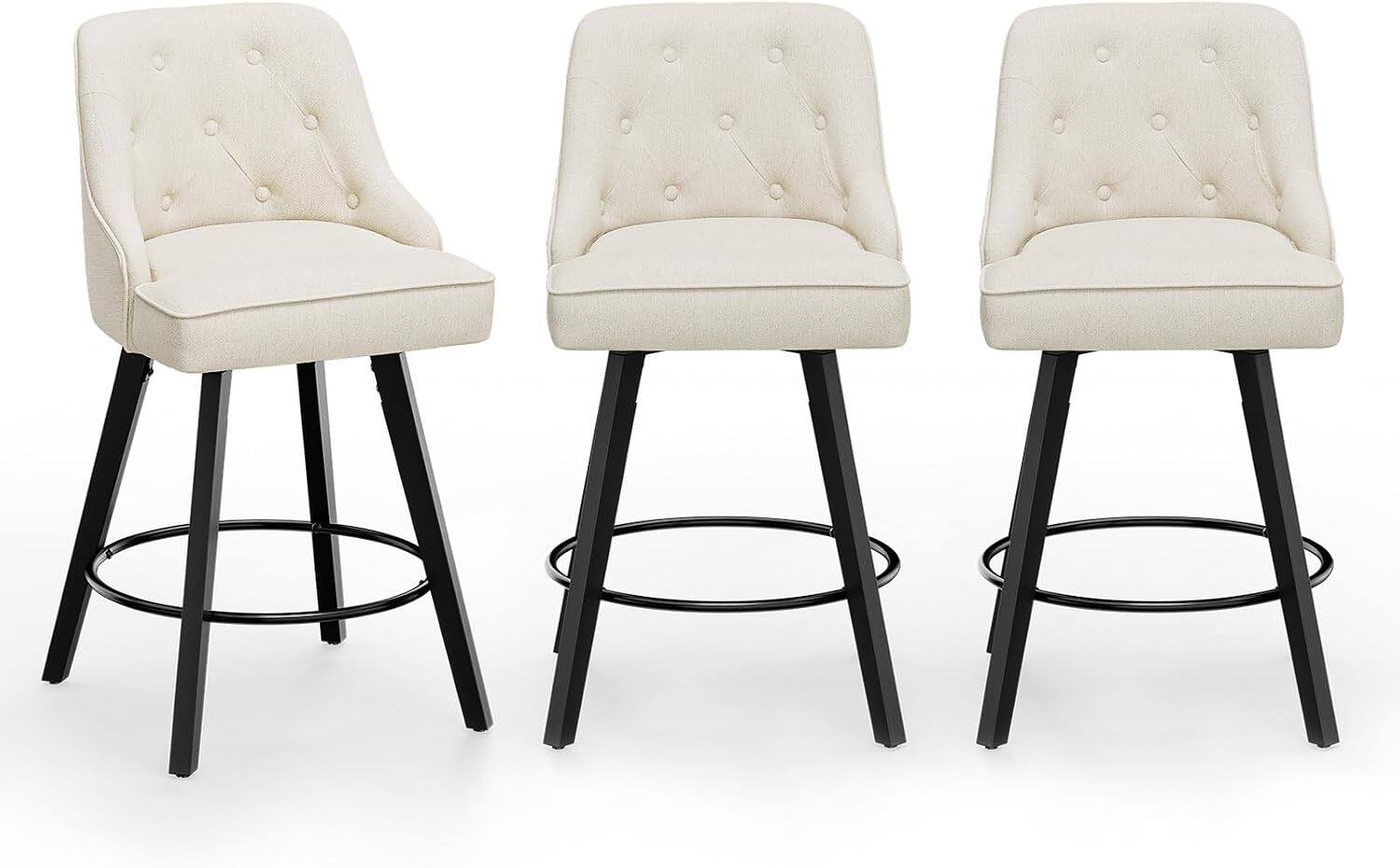 Beige Fabric-Set of 3