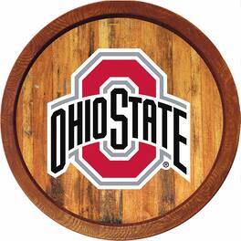 The Fan-Brand - Ohio State Buckeyes 21'' x 21'' Color Logo Faux Barrel Top Sign - Multicolor