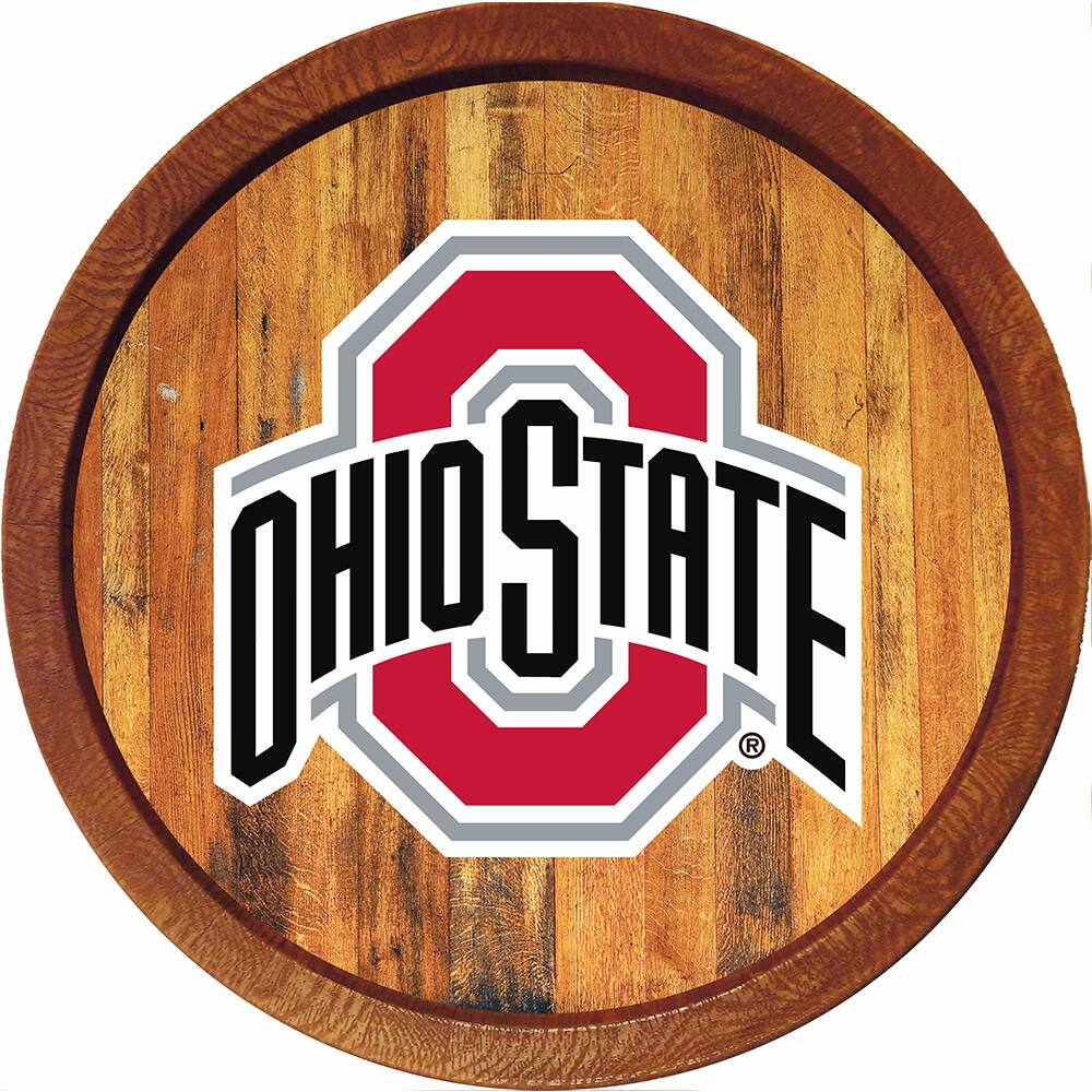 Ohio State Buckeyes 21'' x 21'' Color Logo Faux Barrel Top Sign