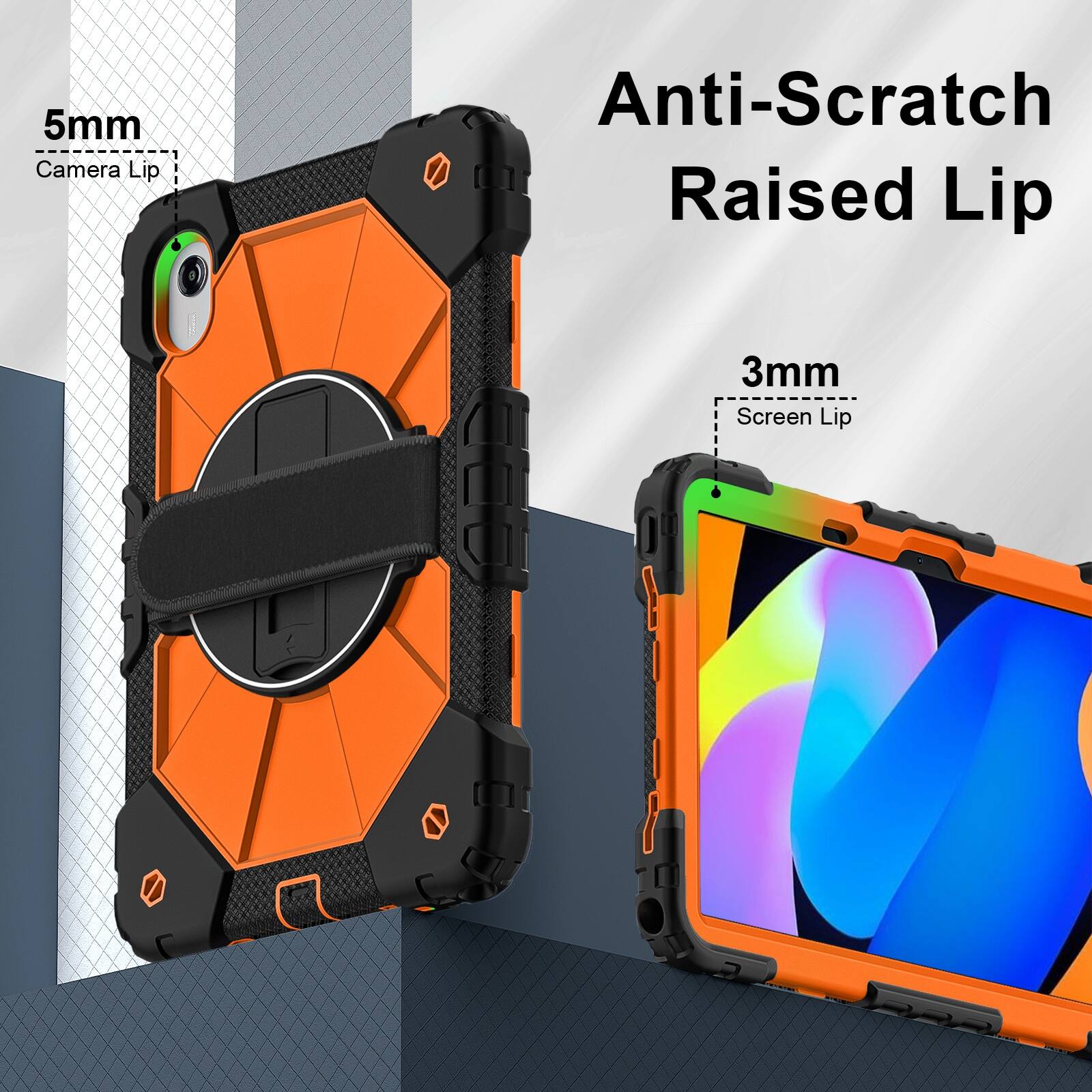 5mm Camera Lip  
Anti-Scratch Raised Lip  
3mm Screen Lip