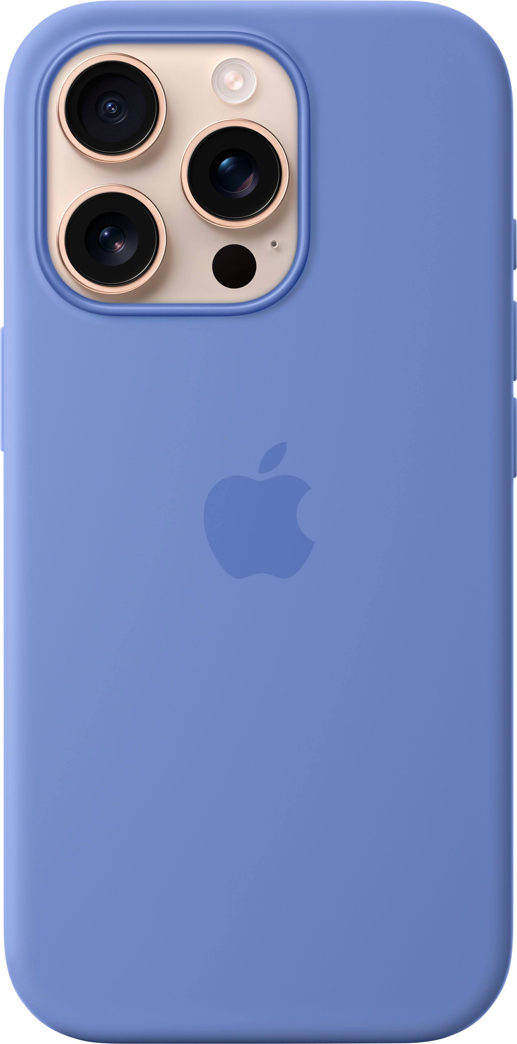 Angle. Apple - iPhone 16 Pro Silicone Case with MagSafe - Periwinkle.