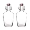 Front. Bormioli Rocco - Bormioli Rocco Fiaschetta Glass Pocket Flask Set of 2, 8.5 oz Airtight - Clear.