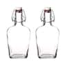 Bormioli Rocco - Fiaschetta Glass Pocket Flask Set of 2, 8.5 oz Airtight - Clear