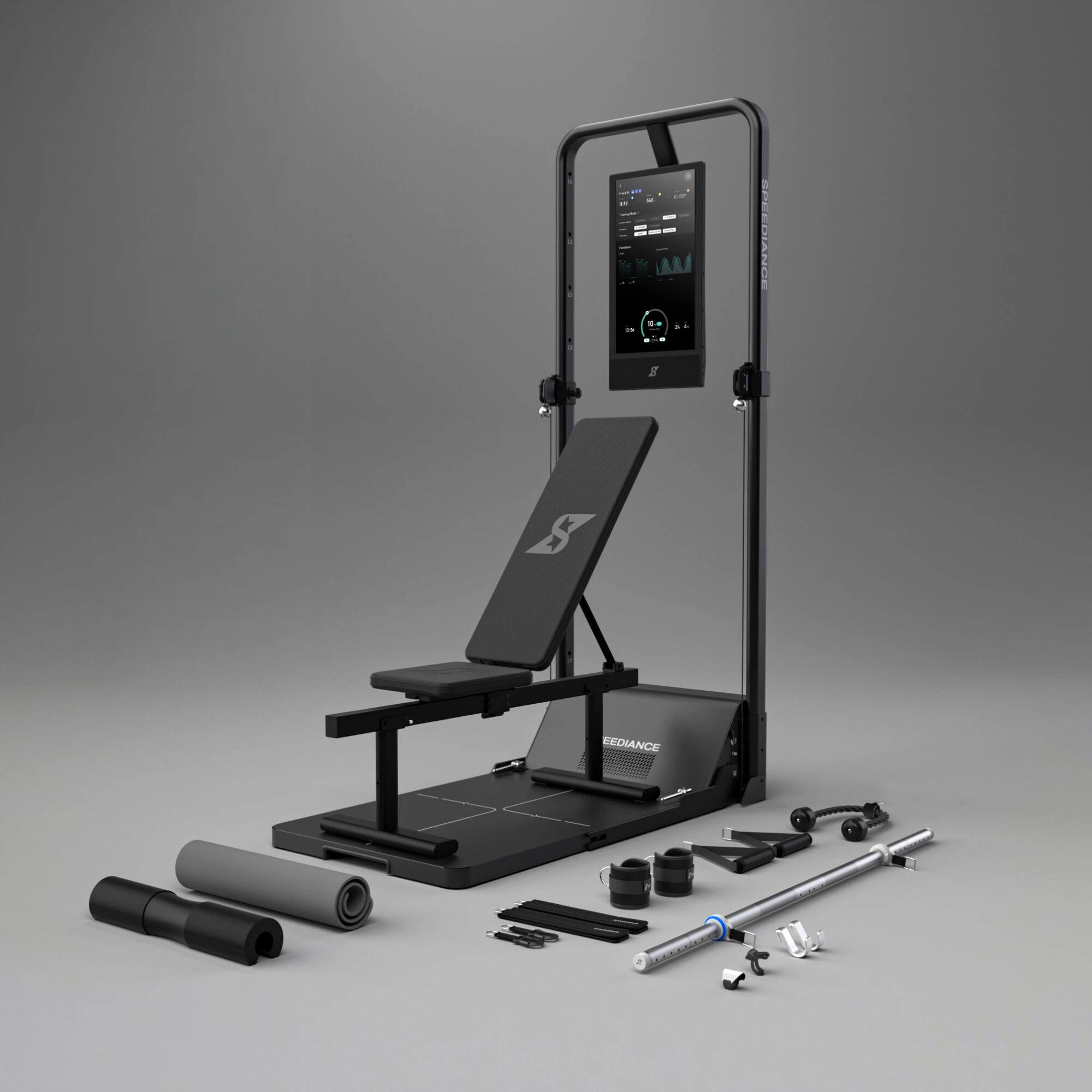 Speediance - Smart Home Gym, Gym Monster 2 Works Plus, Smart AI-Powered Multi-Functional Smith Machine for Home Workout - Black
