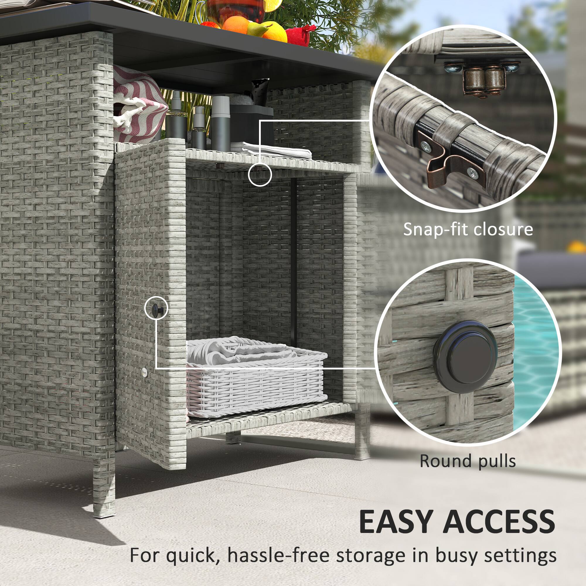 EASY ACCESS
For quick, hassle-free storage in busy settings
Snap-fit closure
Round pulls