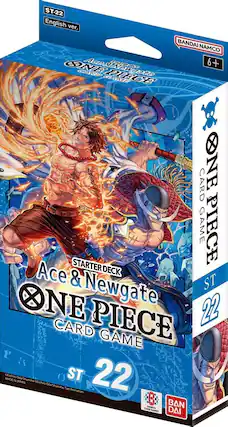 ST-22
English ver.
BANDAI NAMCO AGe
6+
Ace & Newgate
ONE PIECE CARD GAME
STARTER DECK
ST 22
BANDAI
BAN DAI
MADE IN JAPAN
©Eiichiro Oda/Shueisha
©Toei Animation
ONE PIECE CARD GAME
ST 22