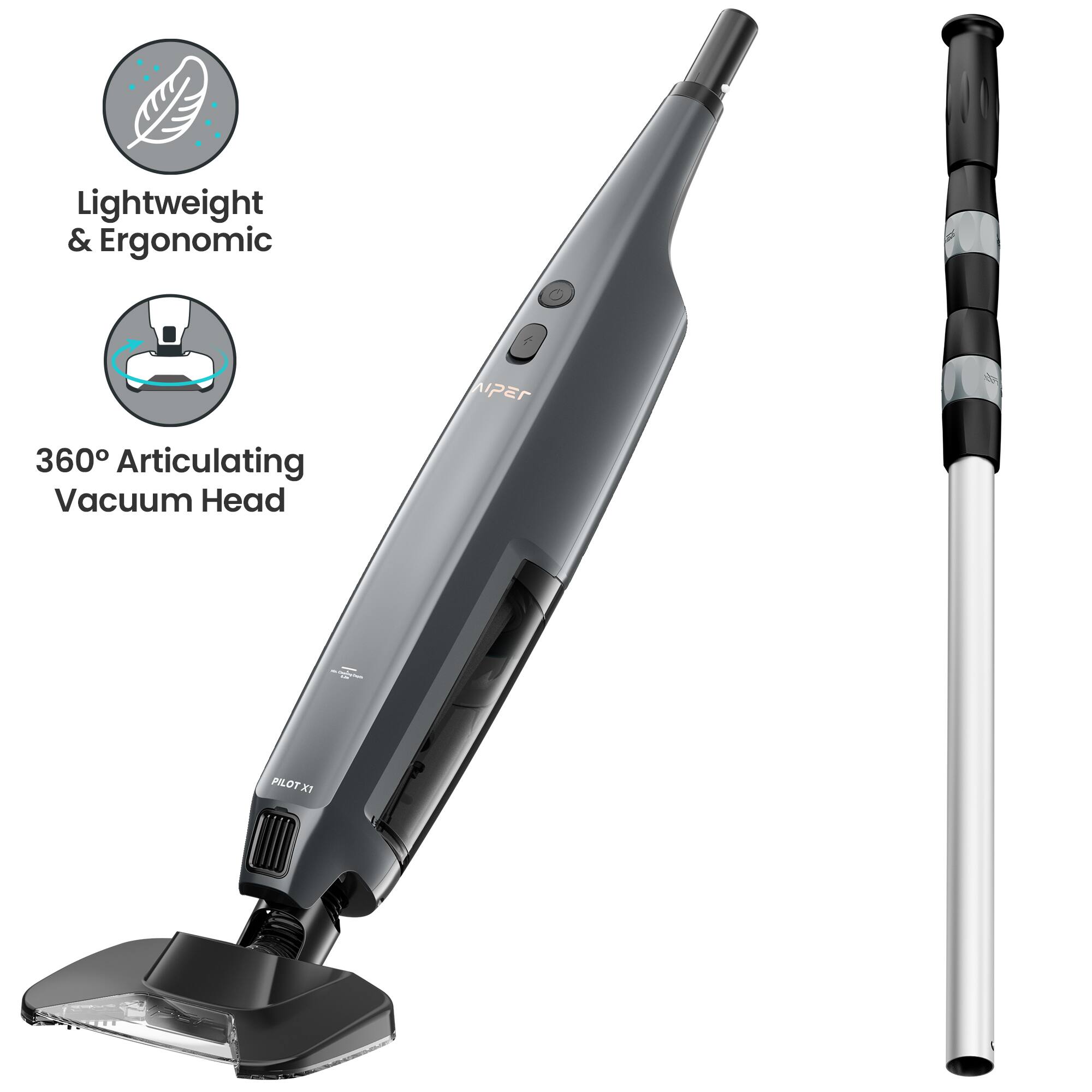 Lightweight & Ergonomic  
360° Articulating Vacuum Head  
PILOT X1  
NIPER