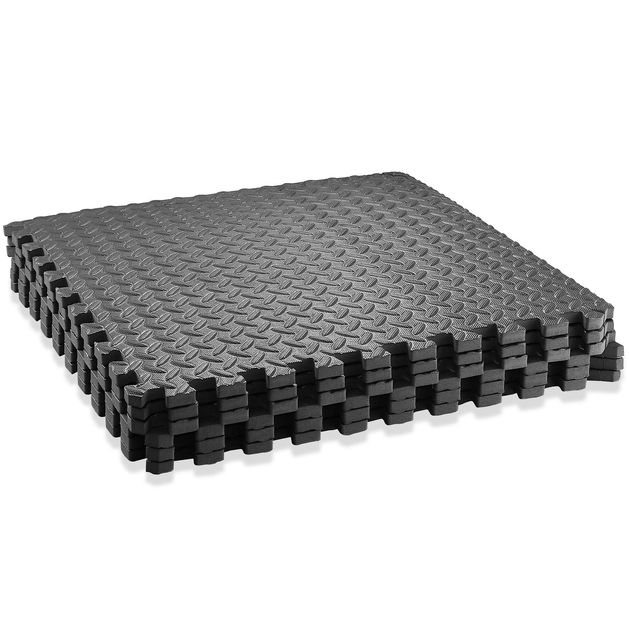 Alt View 1. Philosophy Gym - Exercise Flooring Mats - Foam Rubber Interlocking Puzzle Floor Tiles - Black.