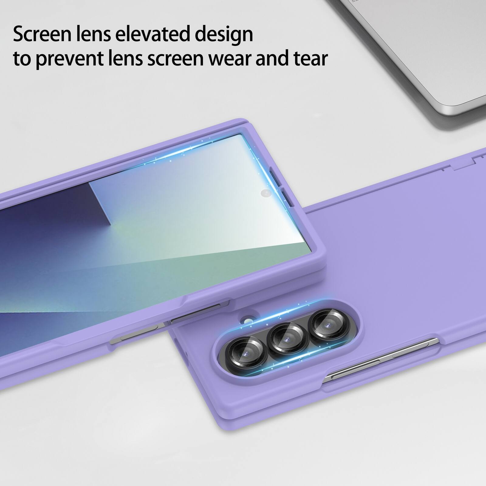 Screen lens elevated design to prevent lens screen wear and tear