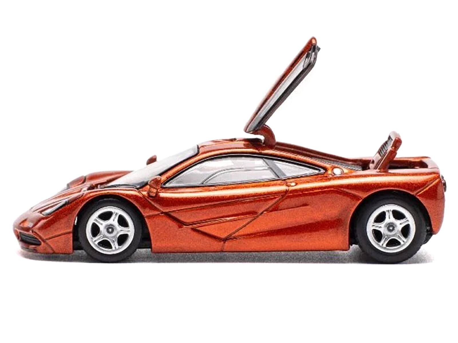 Angle. Pop Race - McLaren F1 Orange Metallic 1/64 Diecast Model Car by Pop Race - Orange Metallic.