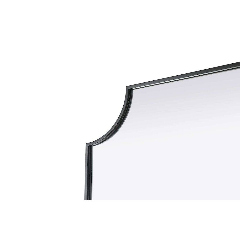 Left. Elegant Kitchen and Bath - Notched Metal Mirror 27x32 inch in Black - Black.