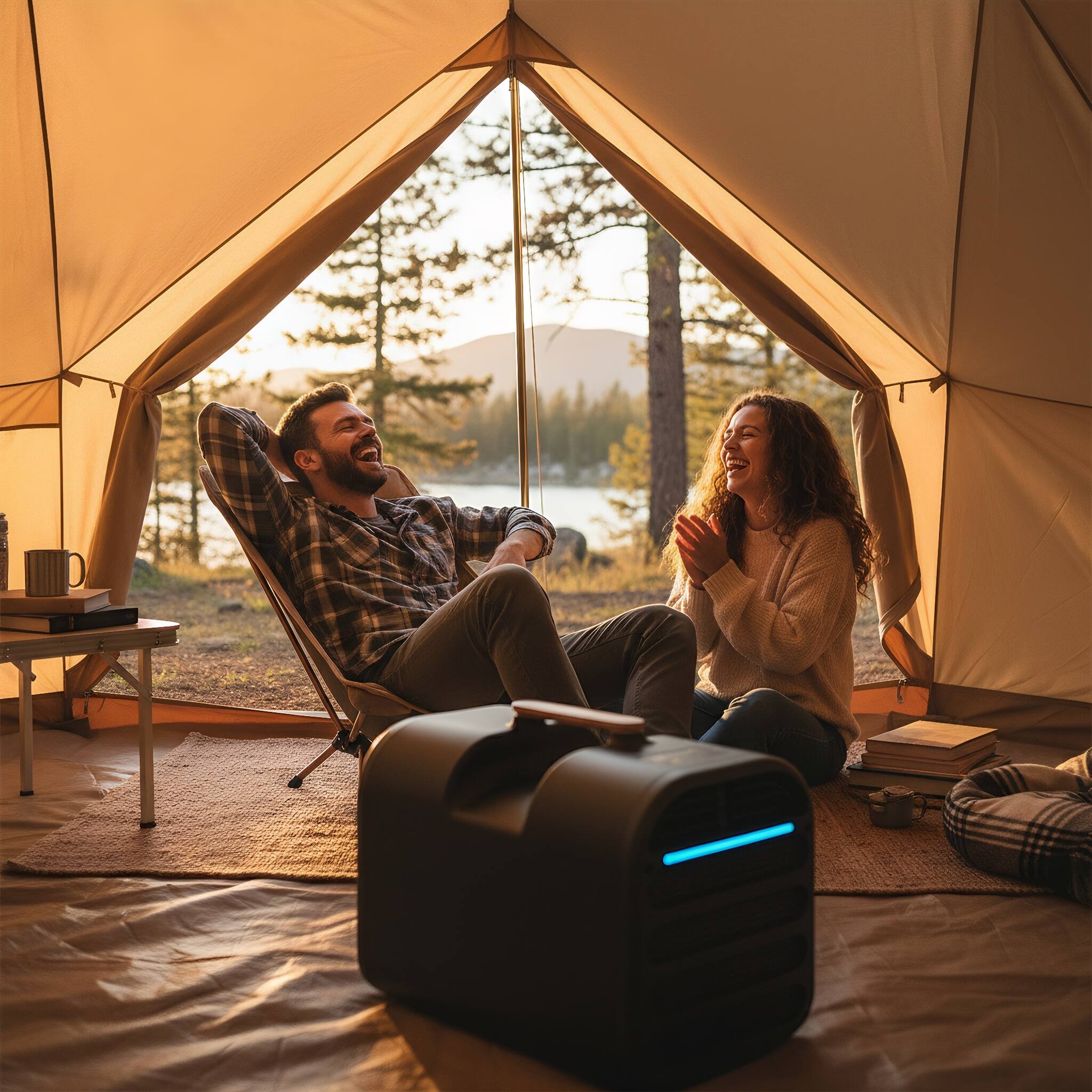 Left. COWLOWN - 4500 BTU Portable Air Conditioner 4-in-1 Cooling Dry Fan Remote Control 110V Black.