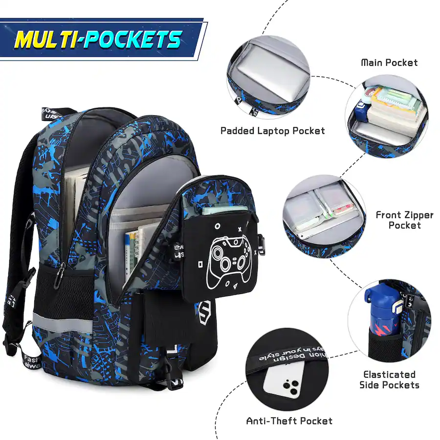 Aazon.co: School Backpack For Boys Print Backpack Teenagers Anie
