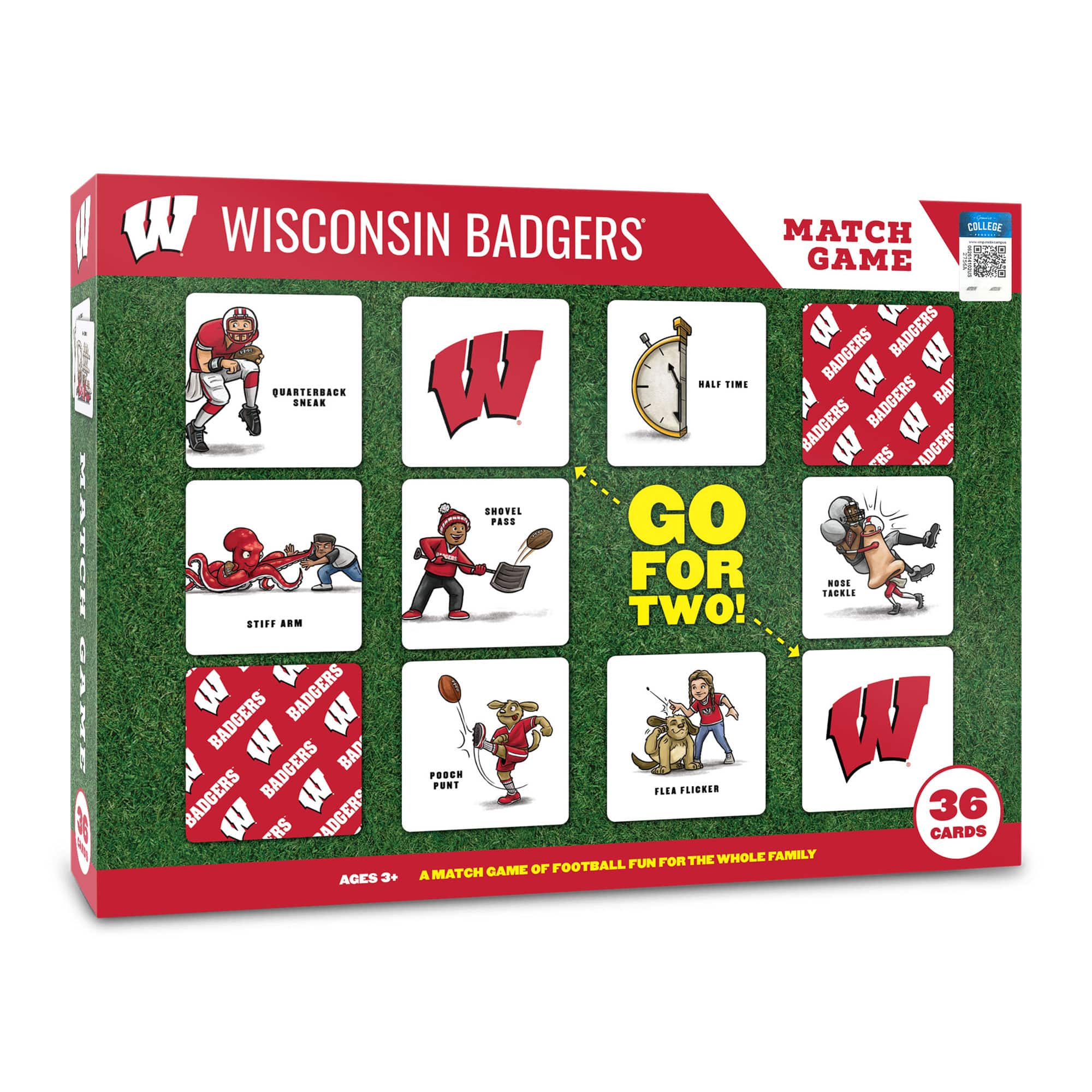 YouTheFan - Wisconsin Badgers Licensed Memory Match Game - Multicolor