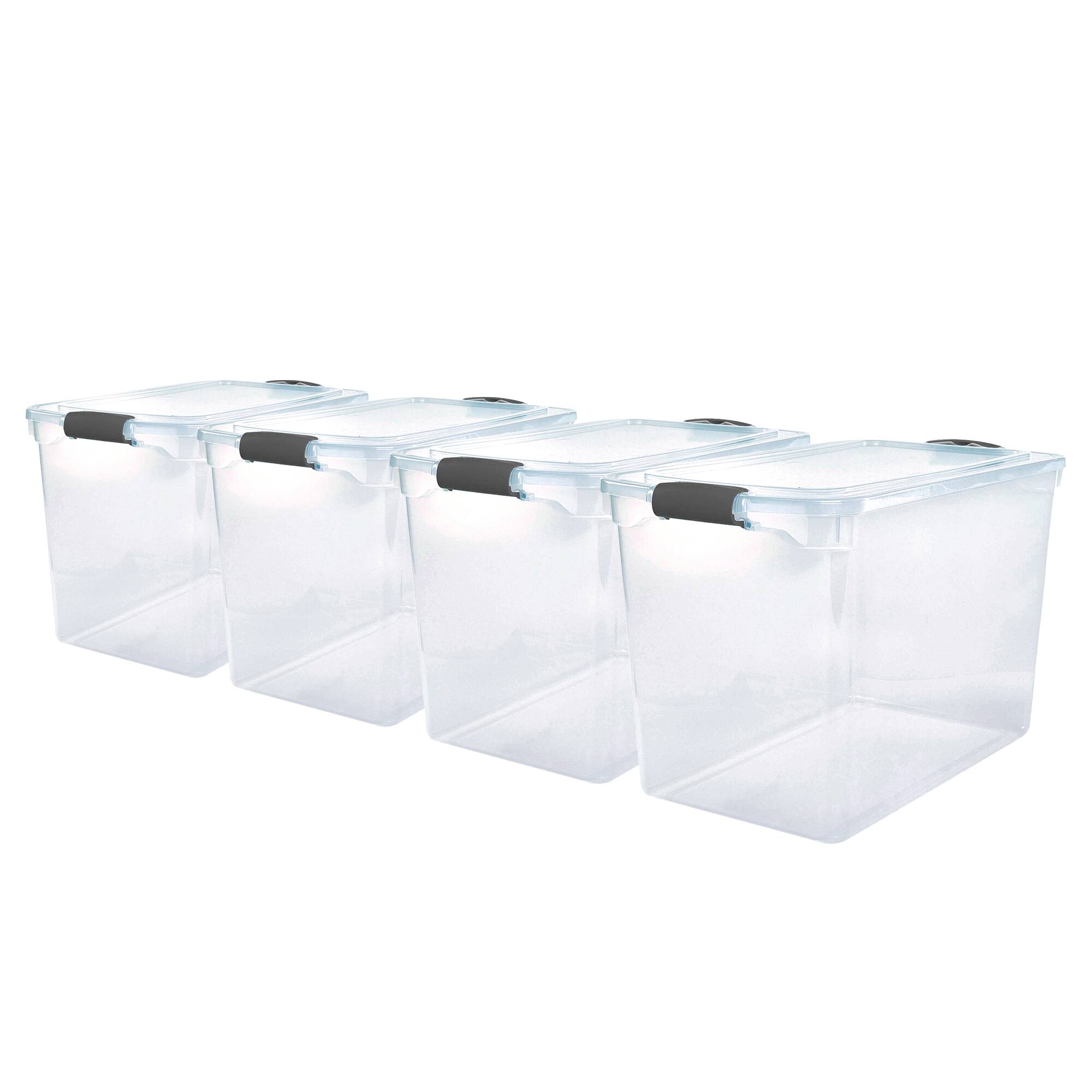 Alt View 8. Homz - HOMZ 112 Quart Latching Plastic Storage Container, Extra Large, Clear (4 Pack) - Clear.