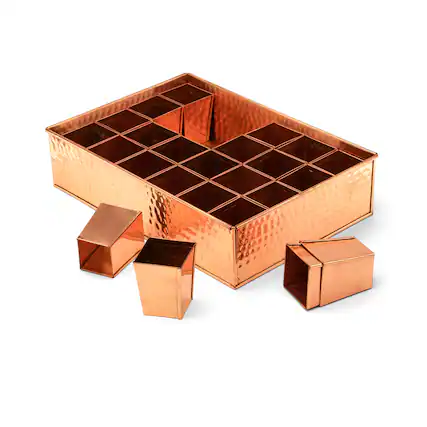 Front. Kings County Tools - Metal Seed Starter Tray - Copper.