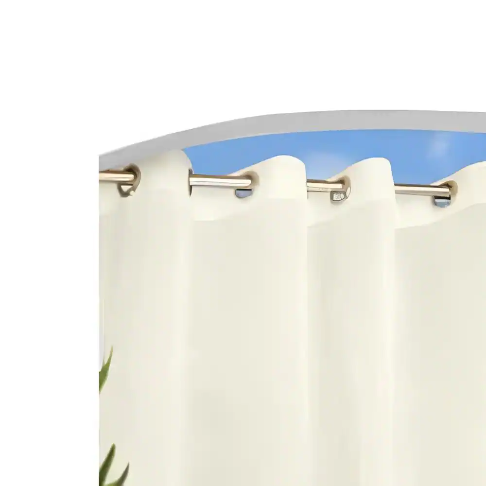 Angle. Commonwealth Home Fashions - Commonwealth Outdoor Decor Escape Indoor/Outdoor Voile Grommet Panel - 54x96" - Ivory - Ivory.
