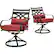 Alt View 5. Hanover - Montclair 5-Piece Patio Dining Set with 4 Swivel Rockers and a 40-Inch Square Table - Chili Red/Brown.