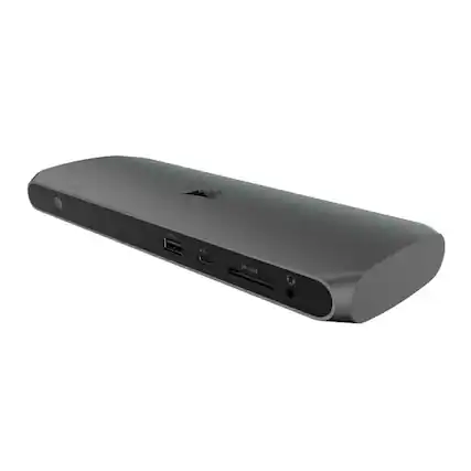 Front. CORSAIR - Corsair TBT100 Thunderbolt 3 USB Dock with Two DisplayPort and Security Slot.