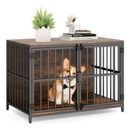 Costway - 40" Heavy-duty Dog Crate Furniture with 2 Lockable Doors for Small Medium Breeds
