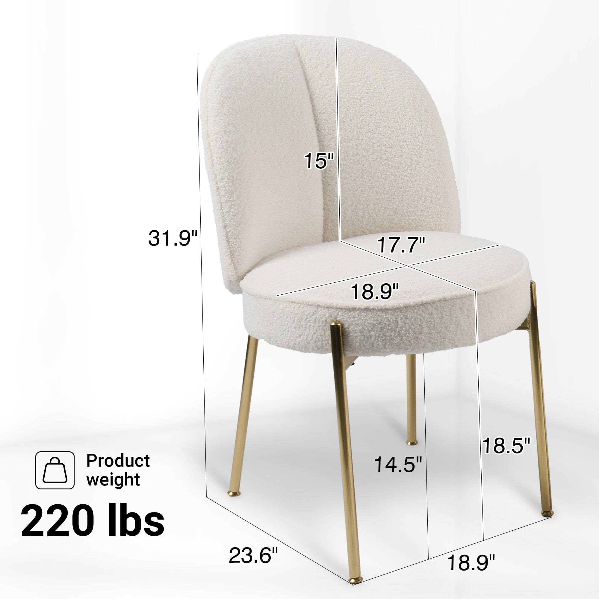 - Height: 31.9"
- Width: 18.9"
- Depth: 17.7"
- Seat Height: 18.5"
- Seat Depth: 18.9"
- Armrest Height: 15"
- Product Weight: 220 lbs
- Base Width: 23.6"
- Base Depth: 14.5"