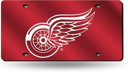 Rico Industries - Detroit Red Wings NHL Logo Mirror Look LASER License Plate - Multi