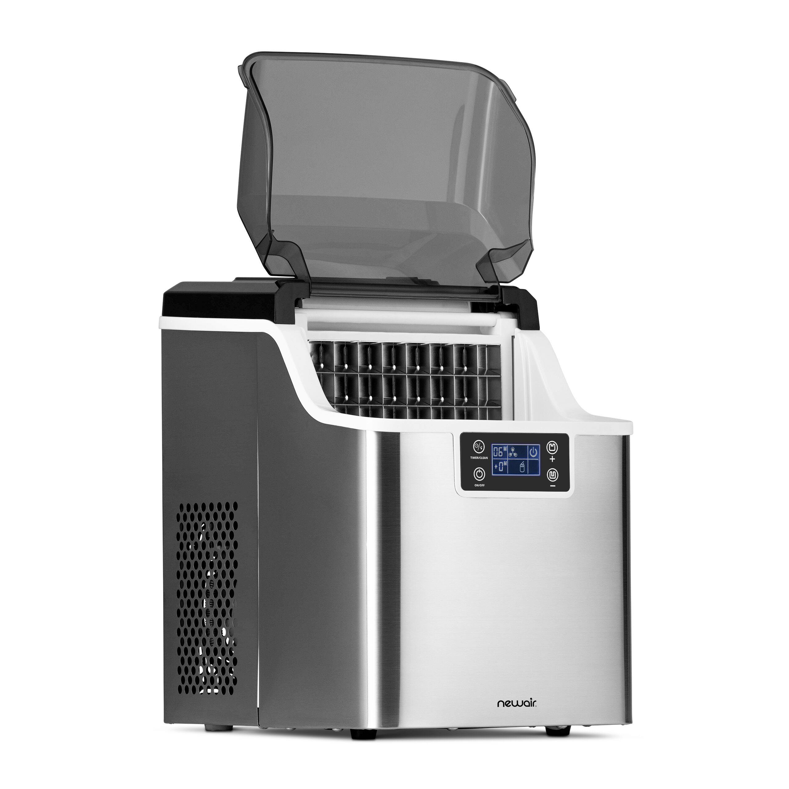 Alt View 15. NewAir - 45 lbs. Portable Countertop Clear Ice Maker with FrozenFall Technology - Stainless Steel.