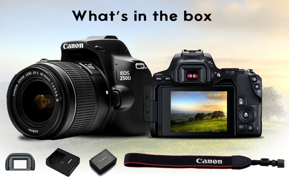 Canon EOS 250D カメラセット Amazon.com : Canon EOS 250D DSLR Camera with 18-55mm Lens (Black
