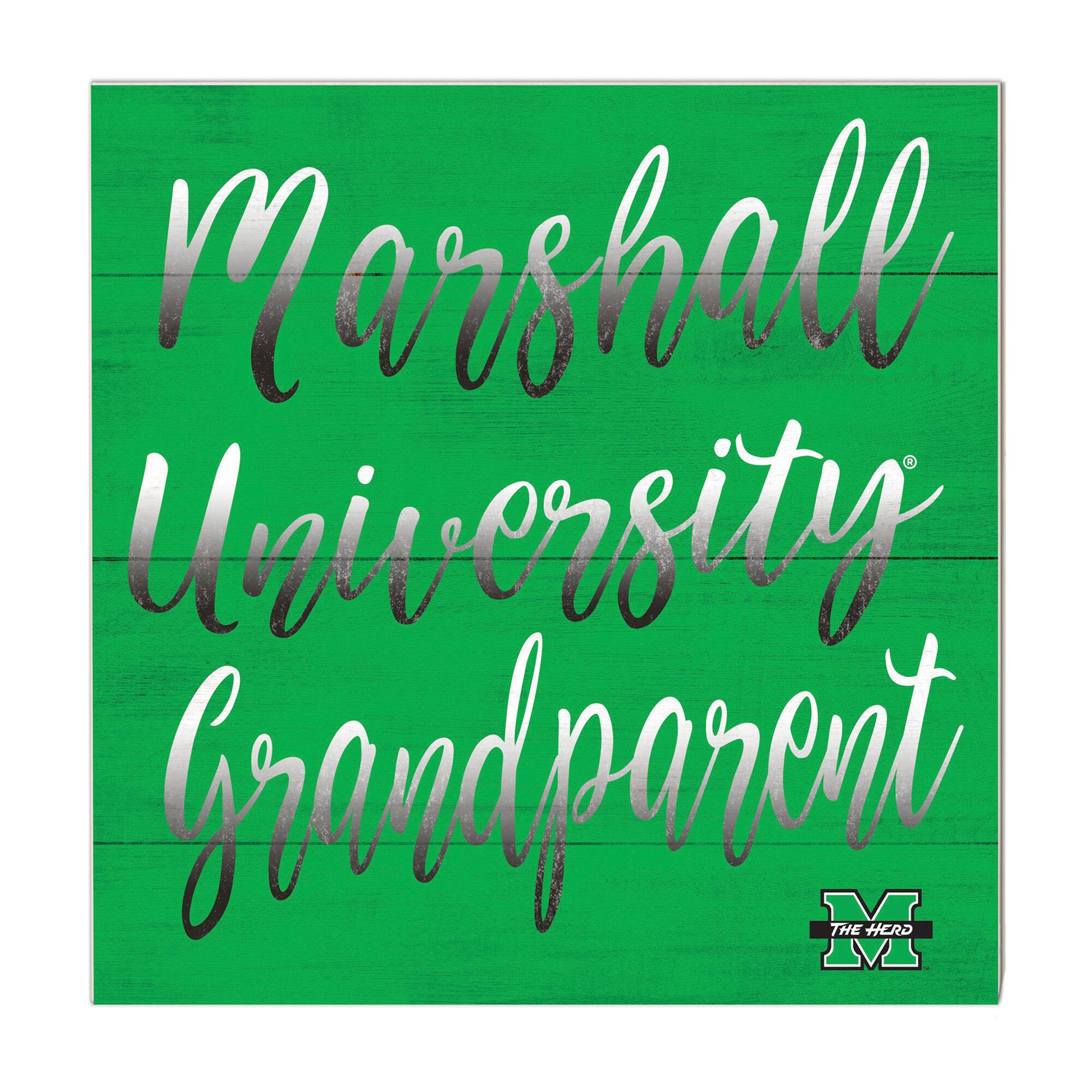 Green Marshall Thundering Herd 10'' x 10'' Grandparent Plaque