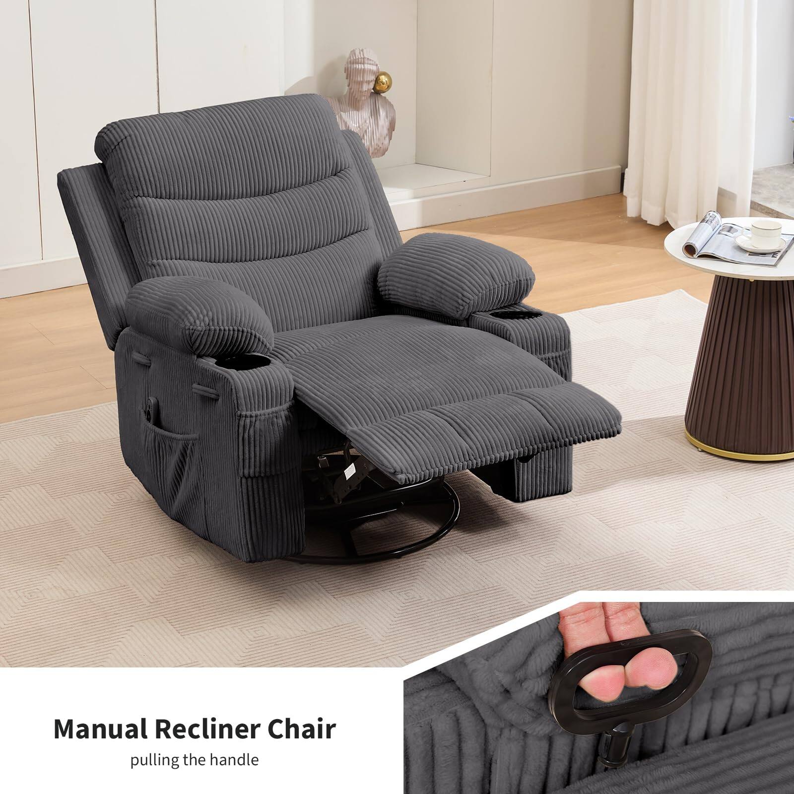 Manual Recliner Chair  
pulling the handle