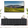 Ihomeadore - 76-inch Modern TV Stand Media Storage Cabinet with Two Shelves and Gate Door for TVs up to 70'' - Black