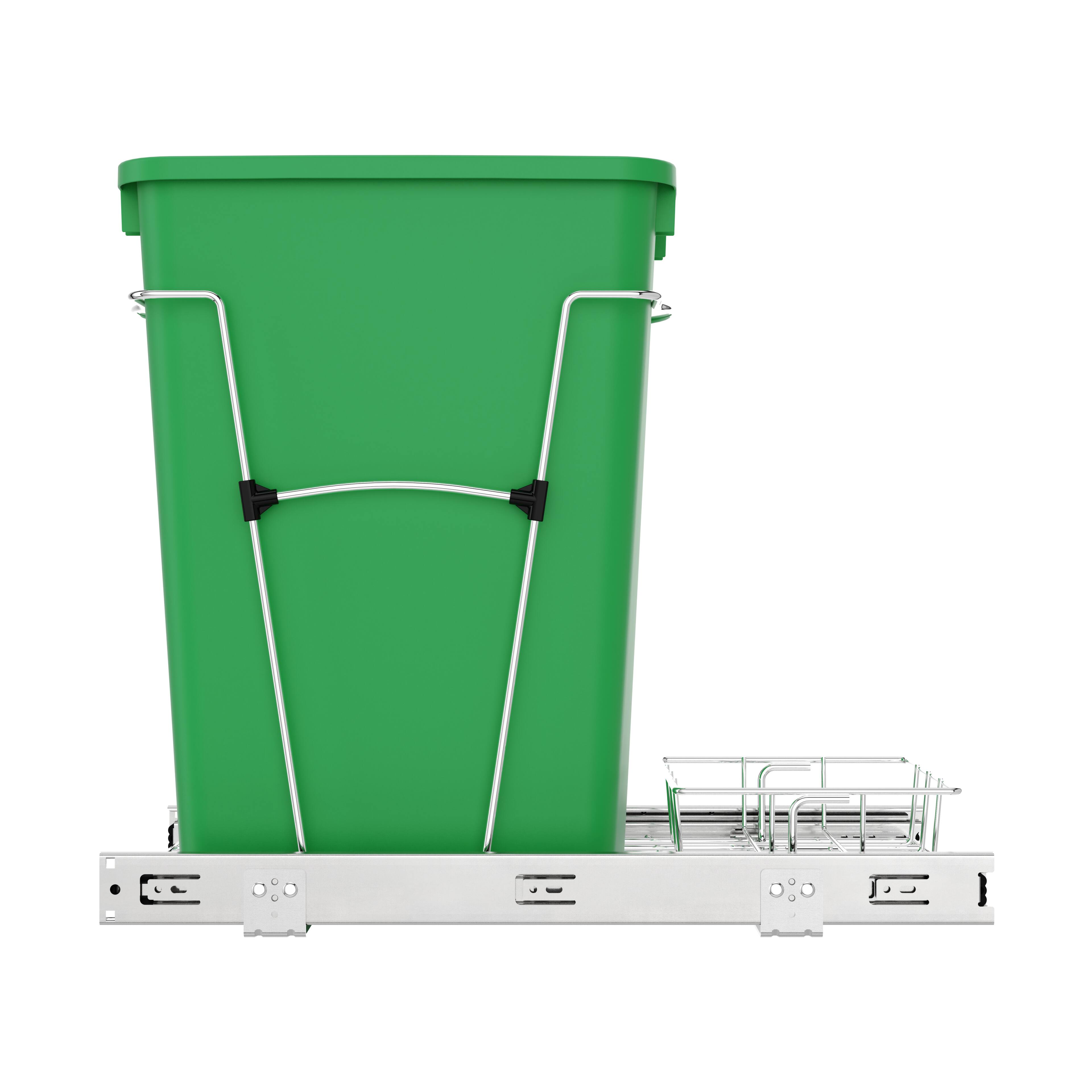 Alt View 7. Rev-A-Shelf - Rev-A-Shelf Pullout Trash Can 35 qt. for Kitchen Cabinets, Green, RV-12KD-19C-S - Green.