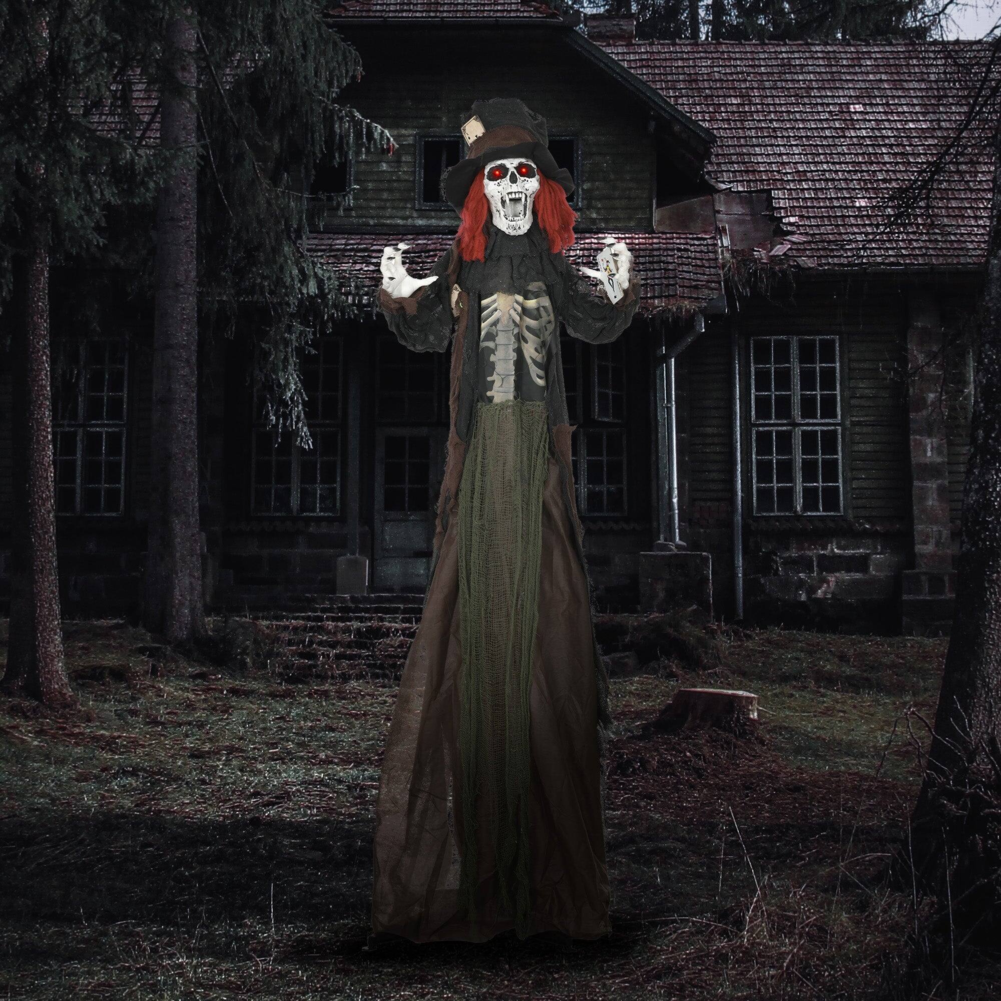 Alt View 7. Boyel Living - 6 ft. Halloween Animatronic Zombie with Skeleton Chest Motion Sound Activation Light Up Eyes and Noises - Multicolor.